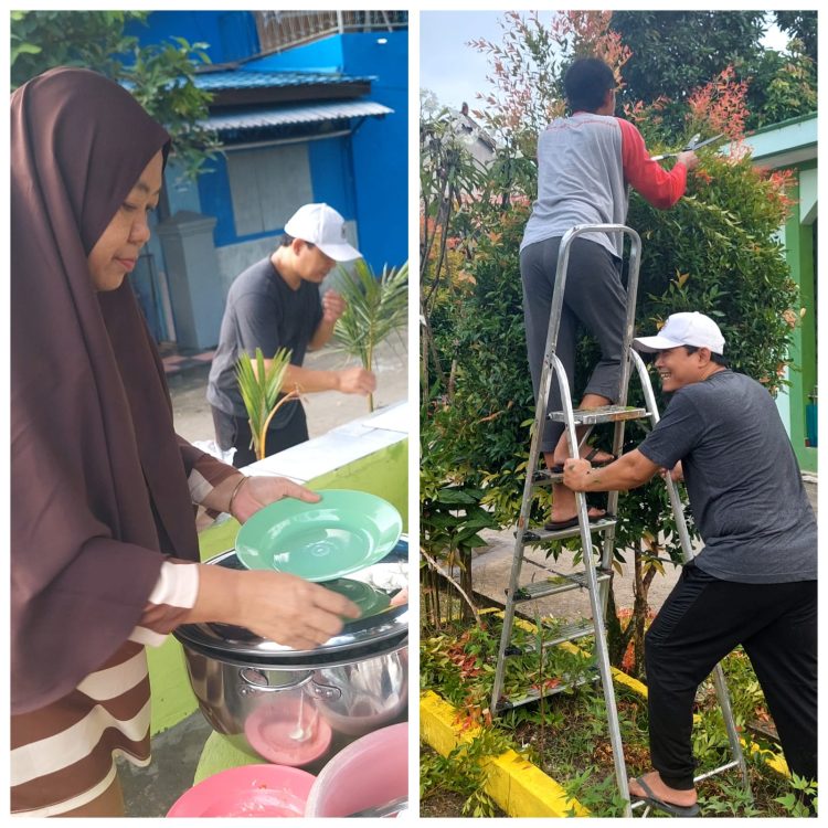 Indonesia Menang, Warga BTN Senang. Kerja Bakti, Ada Burjo, Burdo Juga Pasang Bendera dan Umbul-Umbul