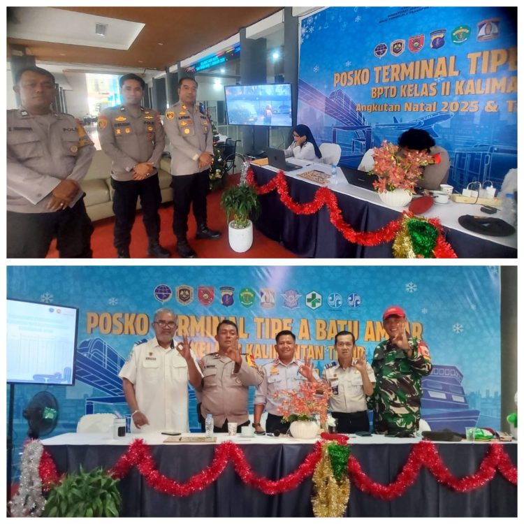 Kapolsek Utara Cek 5 Posko Nataru 2025-2026 Sehari. Heriyawan: BPTD Kaltim Support demi Kamtibmas