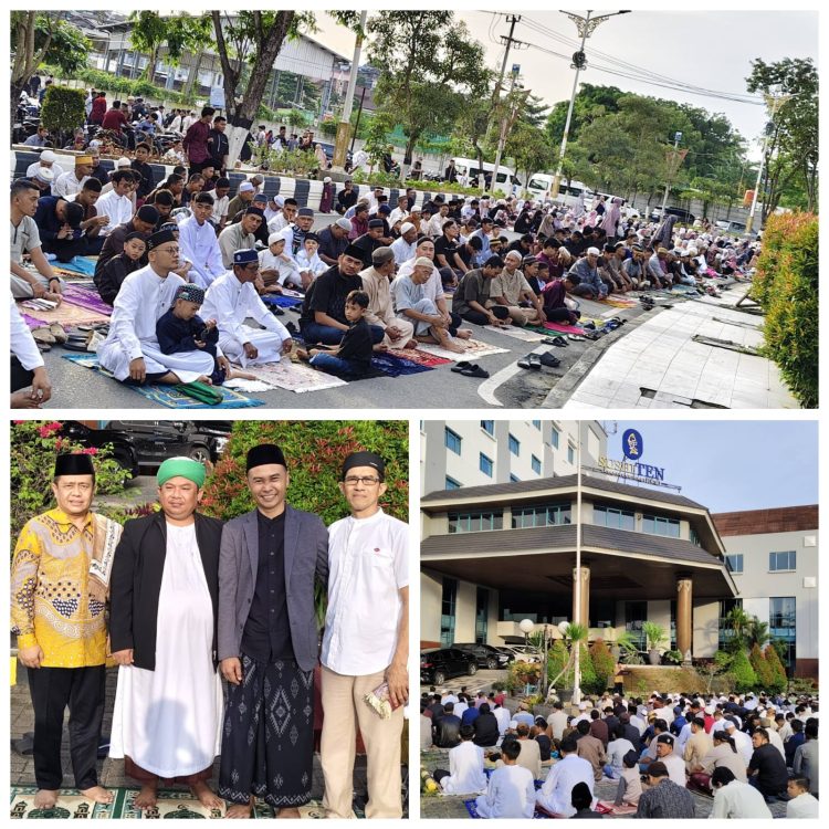 Ribuan Jamaah Salat Idul Fitri di Blue Sky. Asep: Maaf Lahir Batin, Jalan Ditutup karena Membeludak