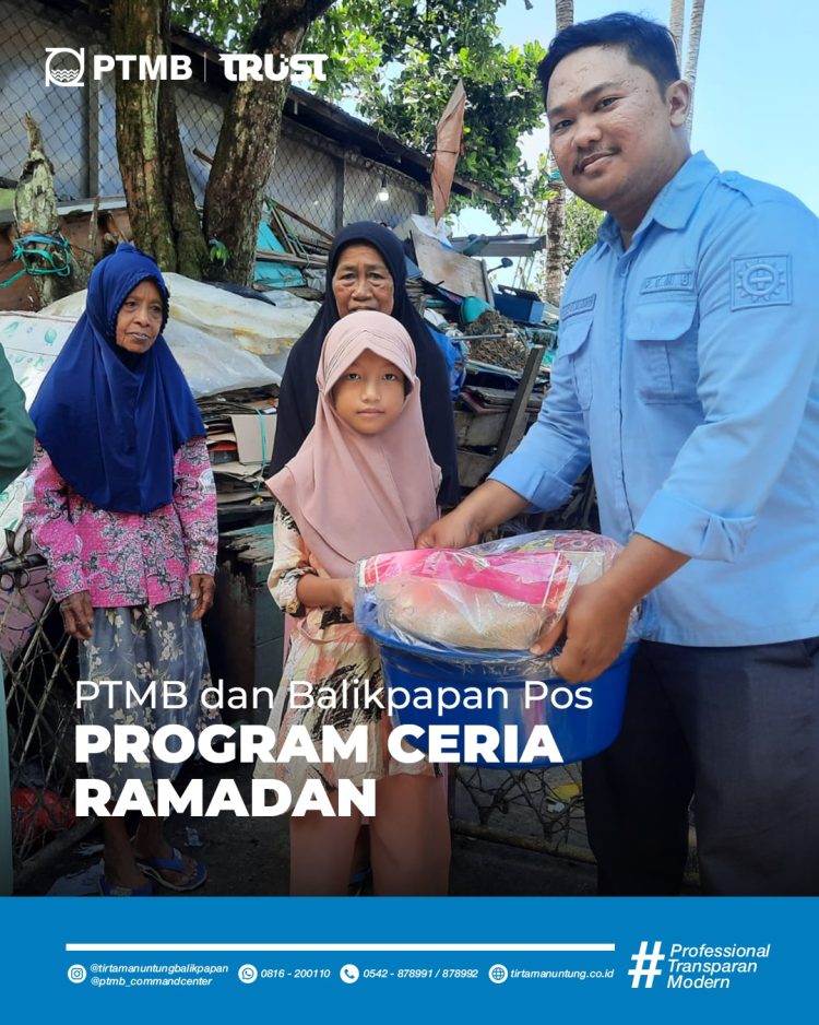 PTMB Bagi Paket Ceria Ramadan. Salurkan Sembako dan Uang Tunai ke Warga