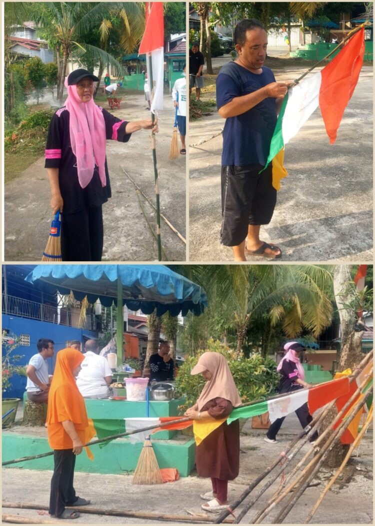 Merdeka: Rajut Saudara Sambil Pasang Bendera (Kerja Bakti, Disuguhi MBG)
