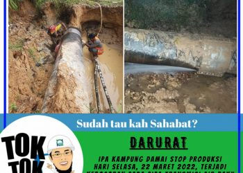 Distribusi Air PDAM Terganggu dari IPA Kampung Damai. Kawasan Dam sampai Balikpapan Barat Stop Produksi