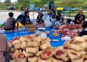 Ribuan Besek Dipakai untuk Wadah Kurban. 16 Ekor Sapi Disembelih 2 Versi, Syaiful Apresiasi Shohibul Qurban Islamic Centre