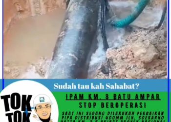 Pipa PDAM Bocor Akibat Pemasangan Pipa Gas PGN. Suryo: Stop Sesaat, Mohon Maaf kepada Pelanggan