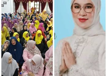 Ratusan Jamaah Hadir di Pengajian Ar-Ruwaidah Wa Jamiah. Hj Nurlena: Terus Bangun Rumah Tangga Bahagia
