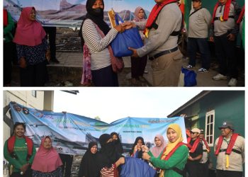 KSOP Balikpapan Bagikan 70 Paket Sembako di Pantai Lango. Capt Bharto: Nelayan Bisa Gratis Dilatih Dapat SKK 60