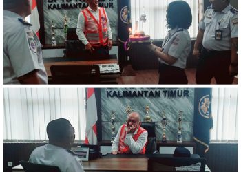 Elba Kena Prank di Ruang Kepala BPTD Kaltim. Momen Surprise Ultah, Wujud Rasa Hormat Bawahan