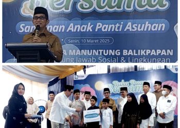 Ratusan Anak Panti Disantuni PTMB. Walikota: Layani Pelanggan di Ramadan Maksimal