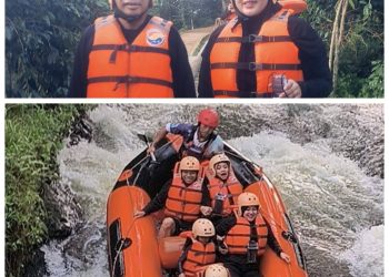 Liburan, H Alwi Boyong Keluarga Wisata Arung Jeram. Glamping di Tepi Sungai, Anaknya Menikmati