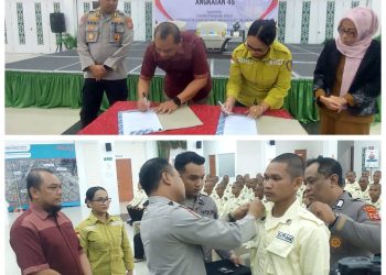 Jangan Hanya Jadi Jago Kandang. Disnakertrans Paser-BMCI Latih 150 Satpam Gada Pratama