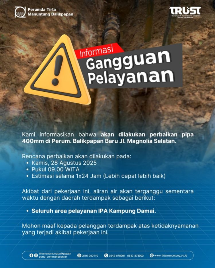 PDAM Lakukan Perbaikan Pipa di Sejumlah Lokasi