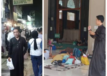 Jamaah Haul Banyak Tidur di Teras Masjid. Haidir: Penginapan Penuh, Kita Cari Berkahnya