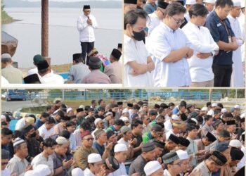 Doa (Salat Istisqa) Agar Hujan Turun di Waduk. PTMB-Warga Ikhtiar Bersama